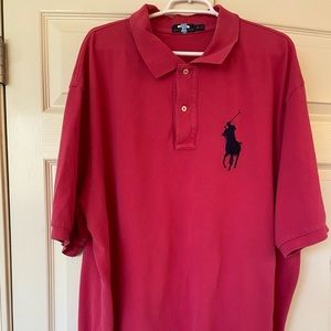 Ralph Lauren Mens Dark Pink 4XL Tall  polo shirt
